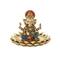 9.5" Long Gold Ganesh Sculpture with Lotus Plate